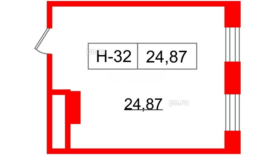 Помещение в ЖК Айди Политех, 24.87 м², 2 этаж