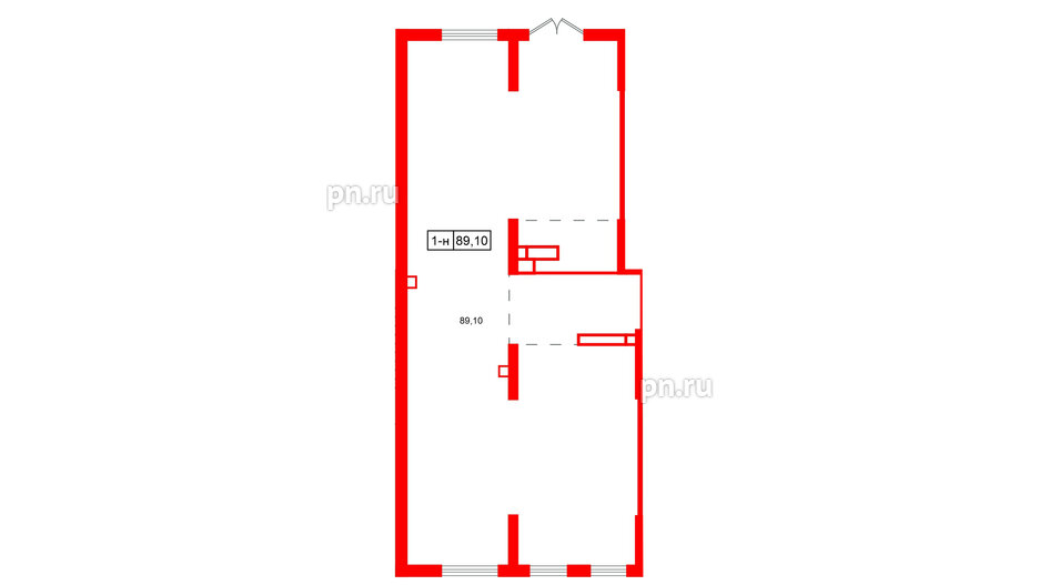Помещение в ЖК Октябрьская набережная, 89.1 м², 1 этаж