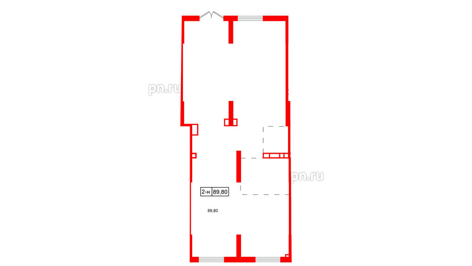 Помещение в ЖК Октябрьская набережная, 89.8 м², 1 этаж