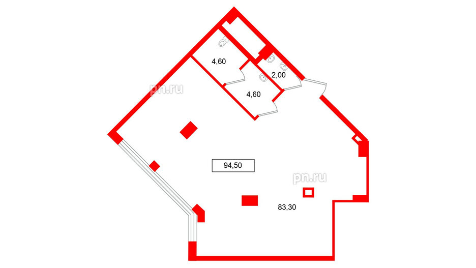 Помещение в ЖК Европейский парк, 94.5 м², 2 этаж