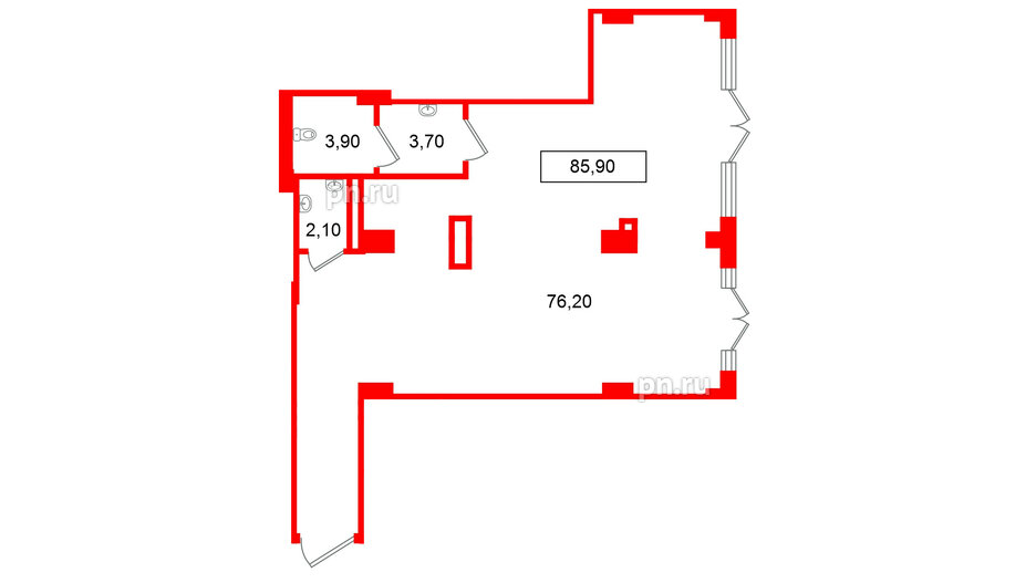 Помещение в ЖК Европейский парк, 85.9 м², 2 этаж