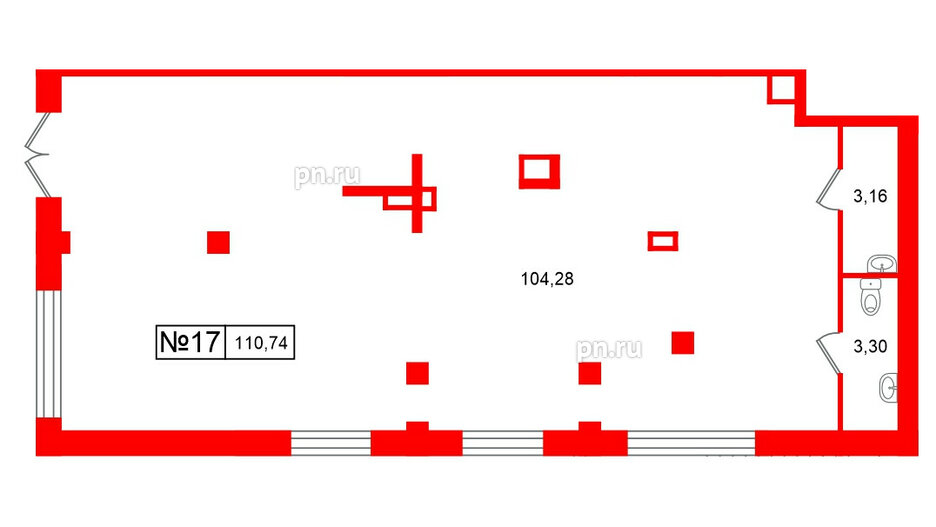 Помещение в ЖК Парадный ансамбль, 110.74 м², 1 этаж