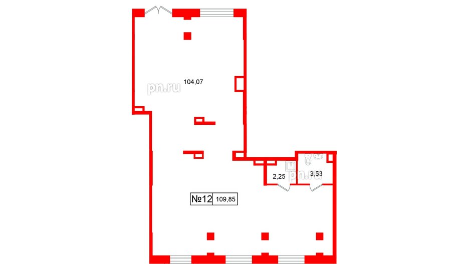 Помещение в ЖК Парадный ансамбль, 109.85 м², 1 этаж