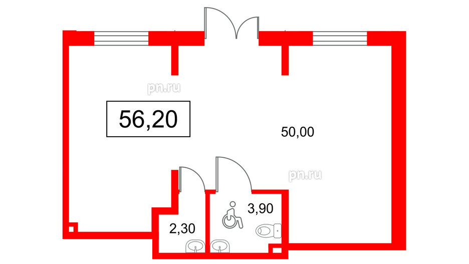 Помещение в ЖК Пулково Lake., 56.2 м², 1 этаж