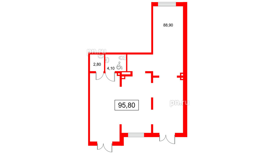 Помещение в ЖК Пулково Lake., 95.8 м², 1 этаж