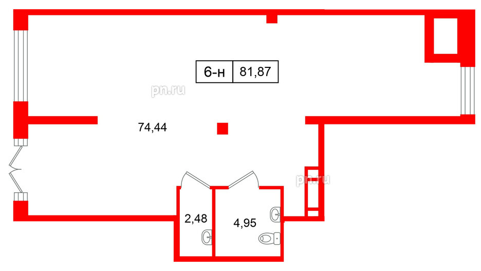 Помещение в ЖК Цивилизация на Неве, 81.87 м², 1 этаж