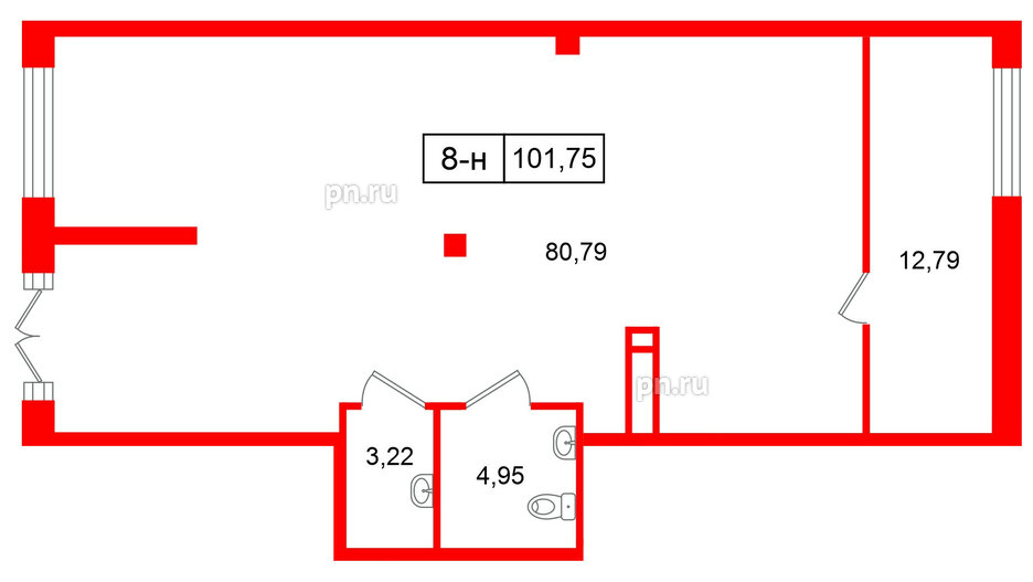 Помещение в ЖК Цивилизация на Неве, 101.75 м², 1 этаж