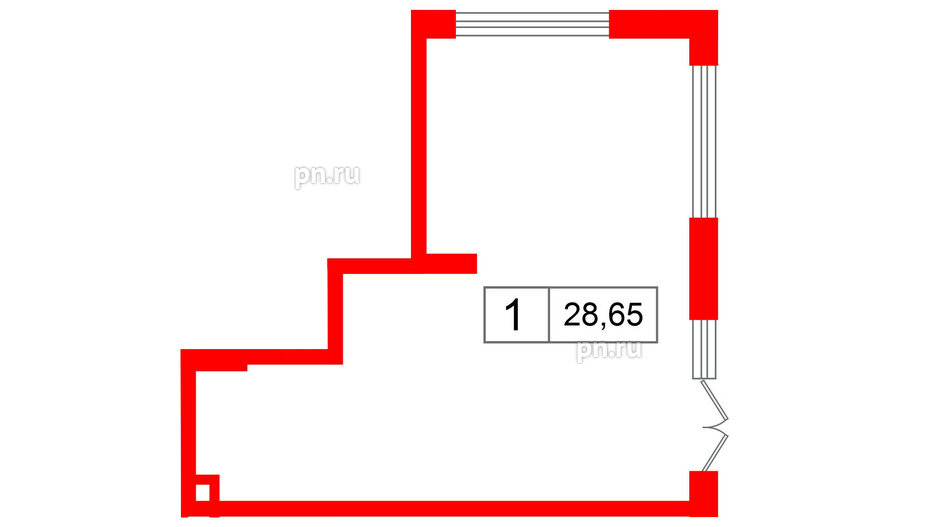 Помещение в ЖК А101Лаголово, 28.65 м², 1 этаж