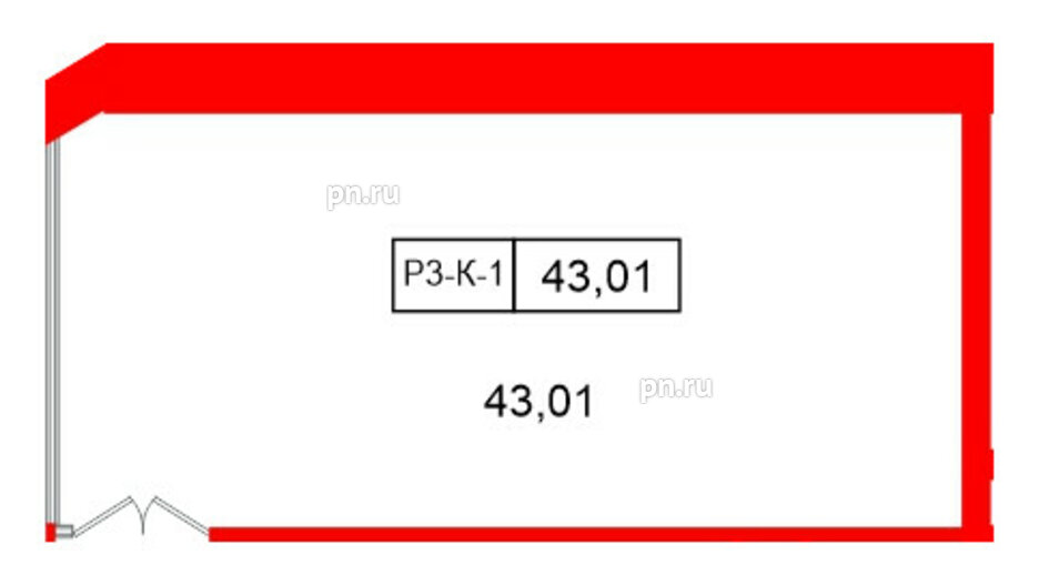 Помещение в ЖК Моско, 43.01 м², 3 этаж