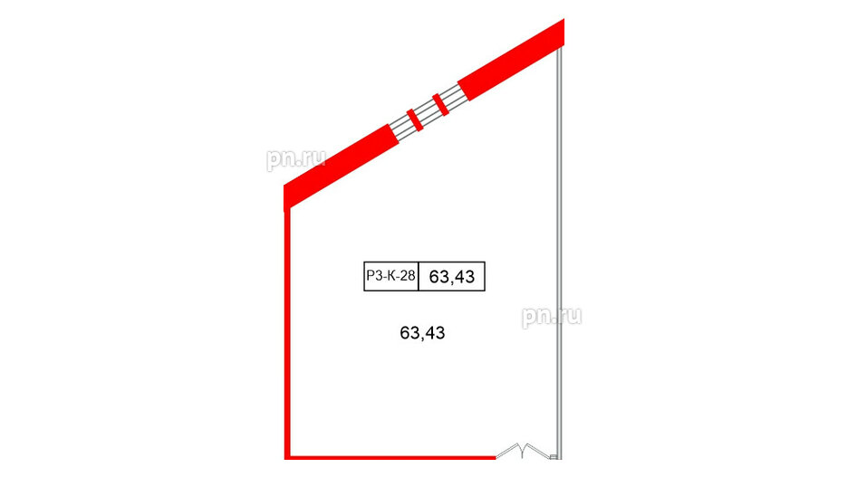 Помещение в ЖК Моско, 63.43 м², 3 этаж