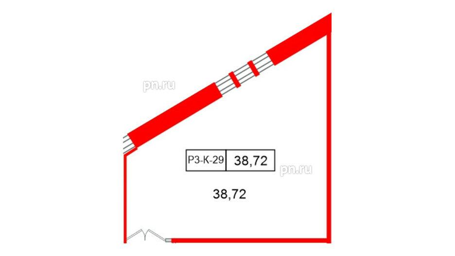 Помещение в ЖК Моско, 38.72 м², 3 этаж