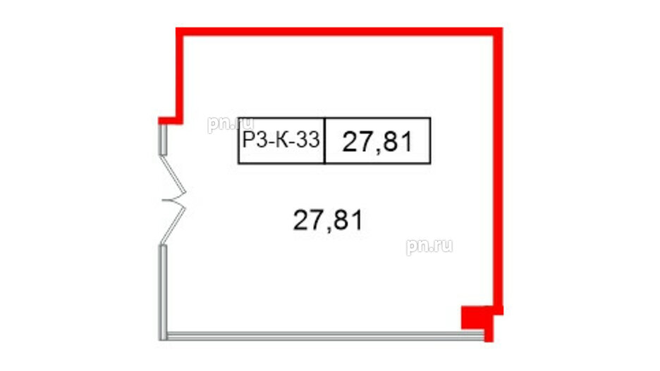 Помещение в ЖК Моско, 27.81 м², 3 этаж