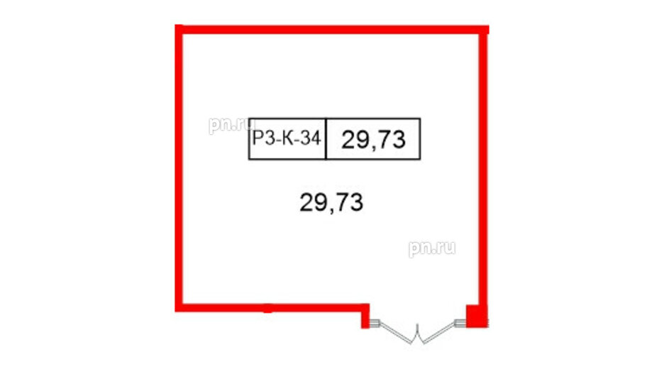 Помещение в ЖК Моско, 29.73 м², 3 этаж