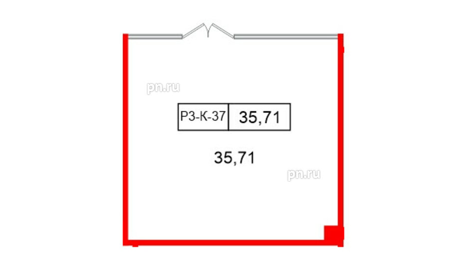 Помещение в ЖК Моско, 35.71 м², 3 этаж