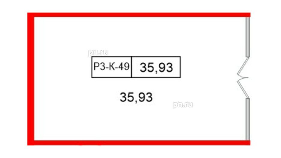 Помещение в ЖК Моско, 35.93 м², 3 этаж