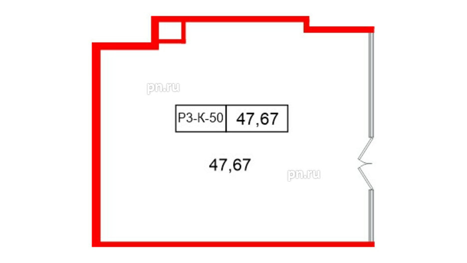 Помещение в ЖК Моско, 47.67 м², 3 этаж