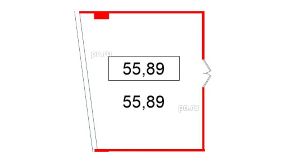 Помещение в ЖК БЦ ELEMENT PRIME, 55.89 м², 3 этаж