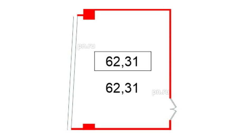 Помещение в ЖК БЦ ELEMENT PRIME, 62.31 м², 5 этаж