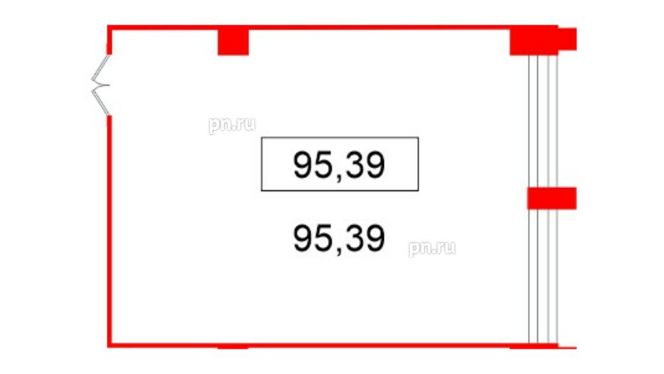 Помещение в ЖК БЦ ELEMENT PRIME, 95.39 м², 3 этаж