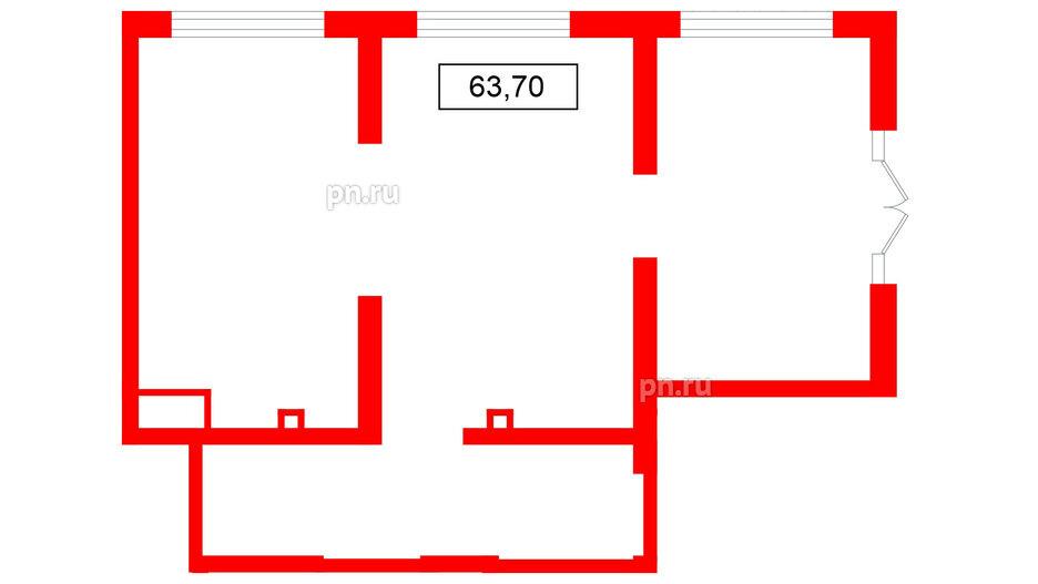 Помещение в ЖК Октябрьская набережная, 63.7 м², 1 этаж