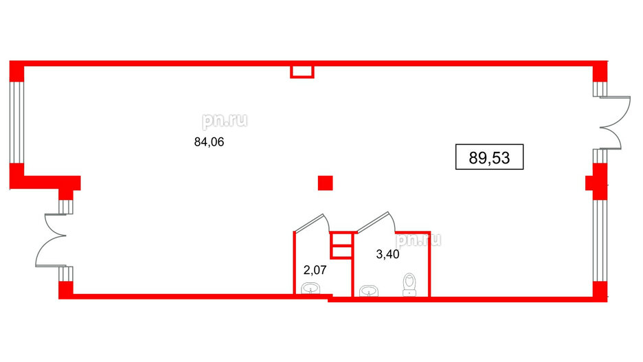 Помещение в ЖК Дубровский, 89.53 м², 1 этаж