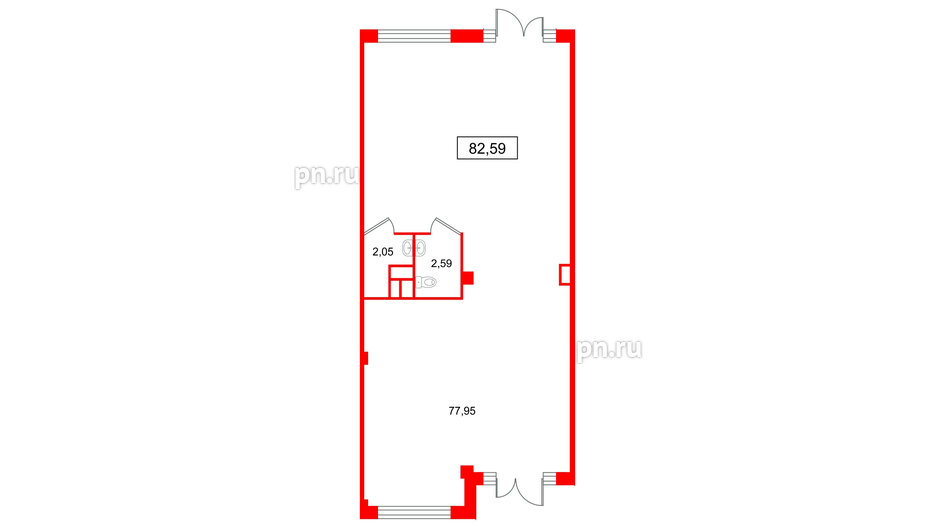 Помещение в ЖК Дубровский, 82.59 м², 1 этаж