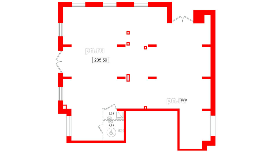 Помещение в ЖК Брусника в Новоселье, 205.6 м², 1 этаж
