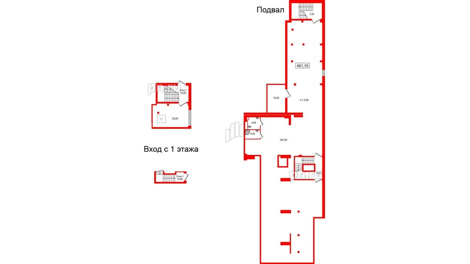 Помещение в ЖК Морская звезда, 461.1 м², -1 этаж