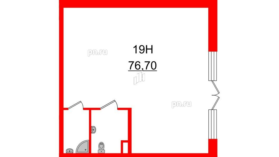 Помещение в ЖК Петровская доминанта, 76.7 м², 1 этаж