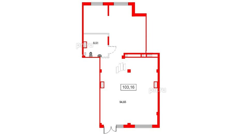 Помещение в ЖК Аквилон Sky, 103.4 м², 1 этаж