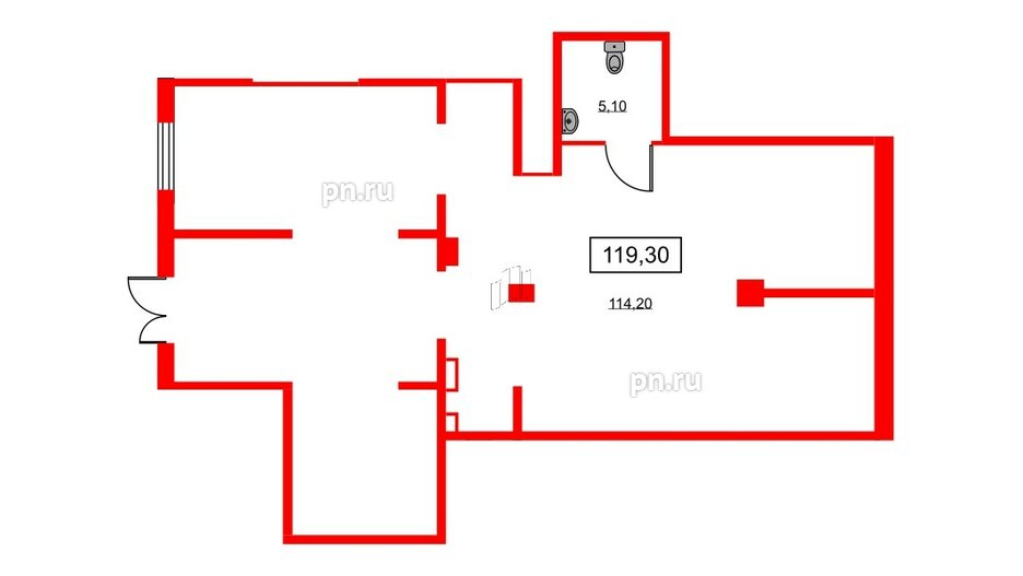 Помещение в ЖК PROMENADE, 119.3 м², 1 этаж