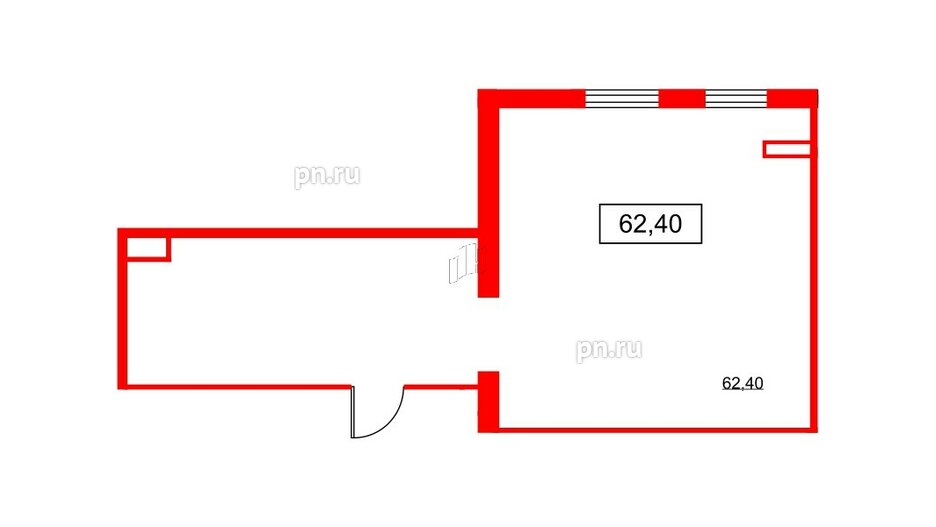 Помещение в ЖК PROMENADE, 62.4 м², 2 этаж