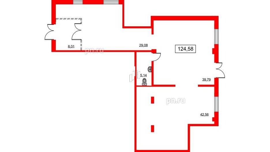 Помещение в ЖК PROMENADE, 125 м², 1 этаж