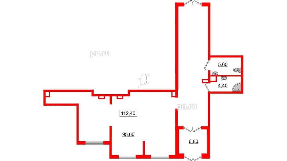 Помещение в ЖК Галактика, 111.8 м², 1 этаж