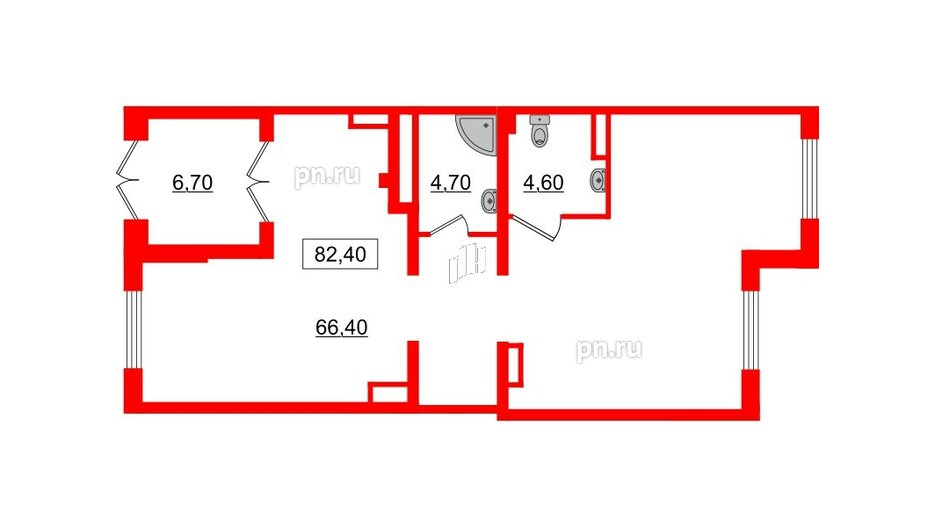 Аренда помещения в ЖК Галактика, 82.4 м², 1 этаж