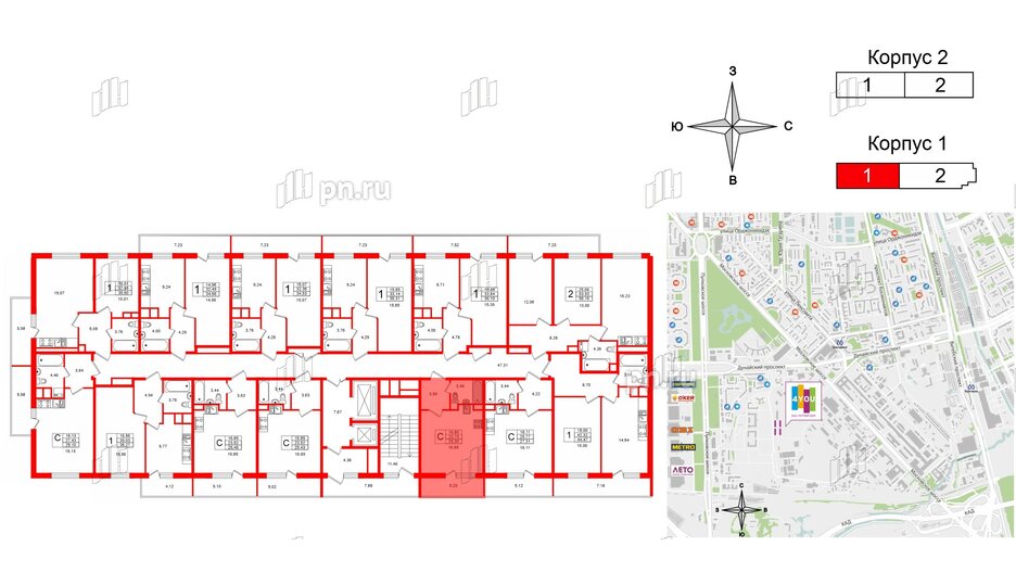 Квартира в ЖК '4YOU', студия, 25.3 м², 6 этаж