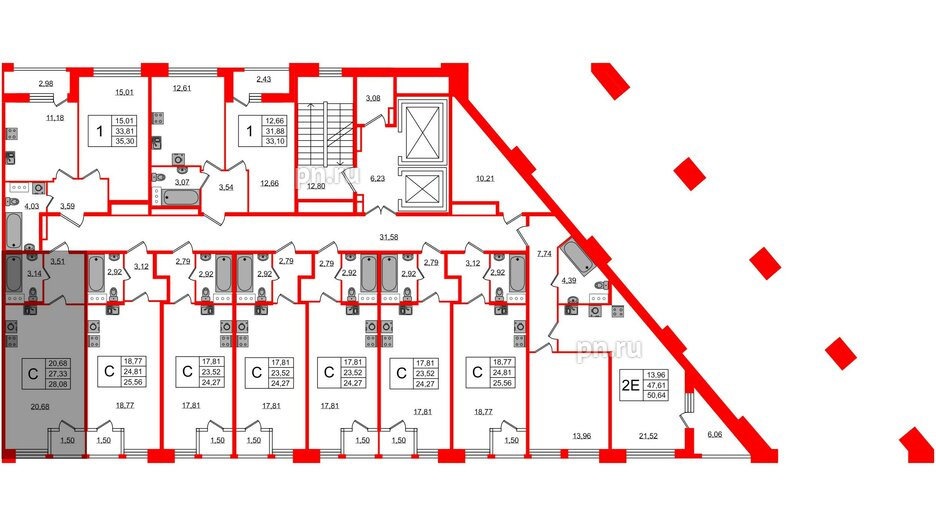 Квартира в ЖК FoRest Akvilon, студия, 23.6 м², 2 этаж