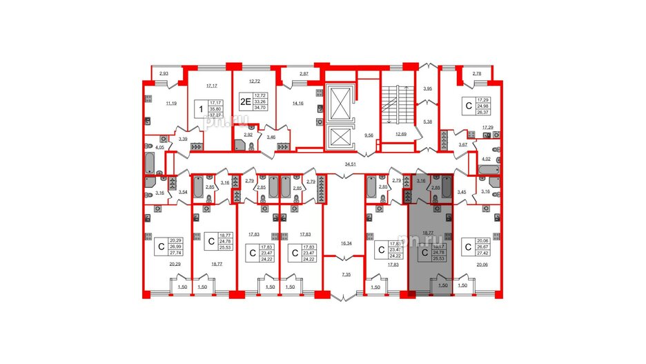 Квартира в ЖК FoRest Akvilon, студия, 25.2 м², 1 этаж