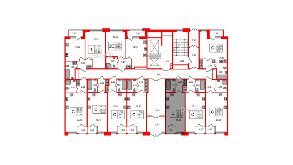 Квартира в ЖК FoRest Akvilon, студия, 27.5 м², 1 этаж