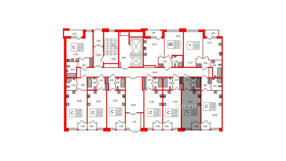 Квартира в ЖК FoRest Akvilon, студия, 27.5 м², 1 этаж