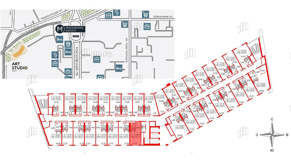 Апартаменты в ЖК ARTStudio M103, студия, 25.8 м², 4 этаж