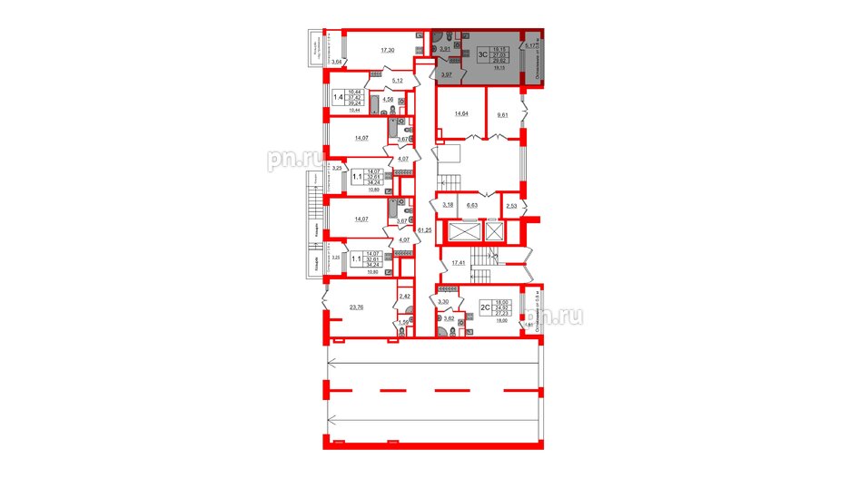 Квартира в ЖК Astra Marine, студия, 27.03 м², 1 этаж