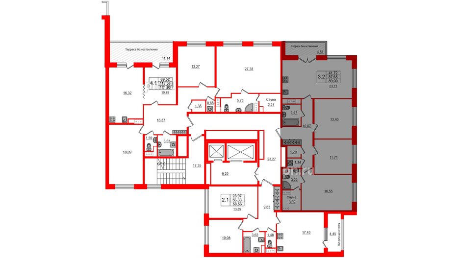 Квартира в ЖК Astra Marine, 3 комнатная, 87.65 м², 9 этаж