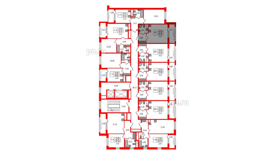 Квартира в ЖК Astra Marine, студия, 25.9 м², 3 этаж