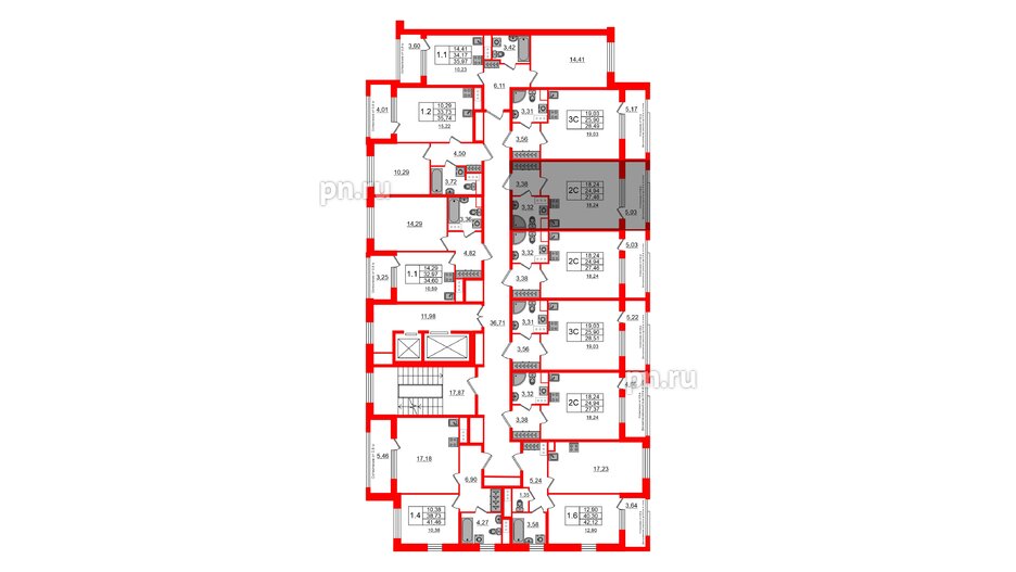 Квартира в ЖК Astra Marine, студия, 24.94 м², 3 этаж