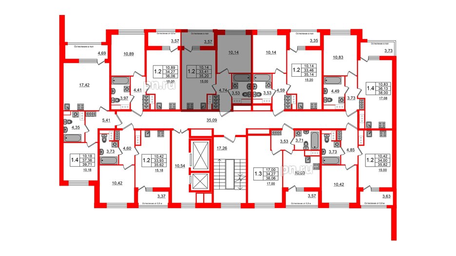 Квартира в ЖК Astra Marine, 1 комнатная, 33.41 м², 6 этаж