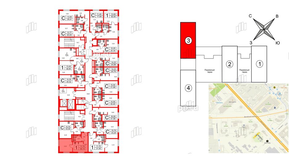 Апартаменты в ЖК Avenue Apart Pulkovo, 1 комнатные, 30.15 м², 7 этаж