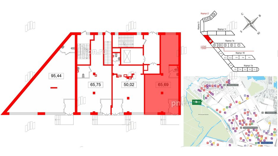 Помещение в ЖК FoRest Akvilon, 66.3 м², 1 этаж