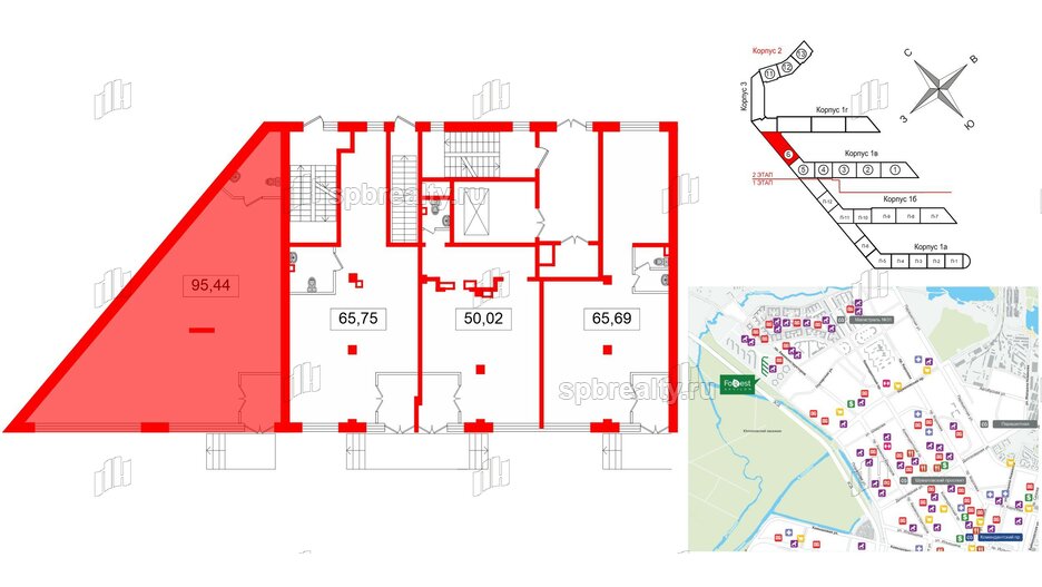 Аренда помещения в ЖК FoRest Akvilon, 95.44 м², 1 этаж