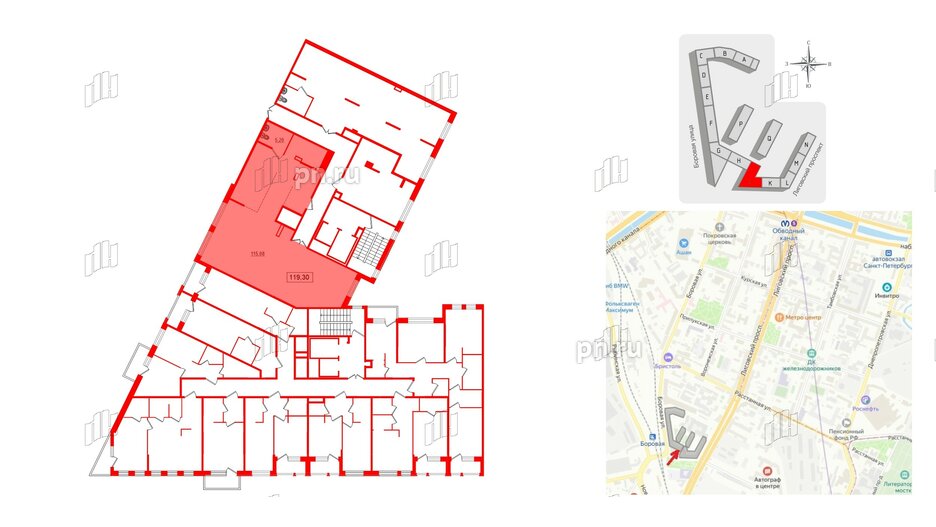 Помещение в ЖК LIGOVSKY CITY I КВАРТАЛ, 119.3 м², 1 этаж